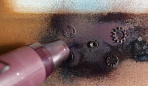 sprockets drying with heat gun