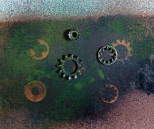 faux patina sprockets