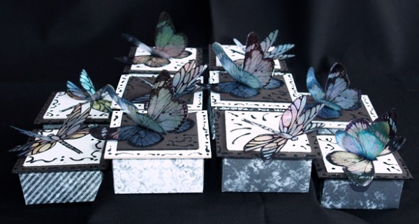 Black and White Butterfly/Dragonfly Boxes