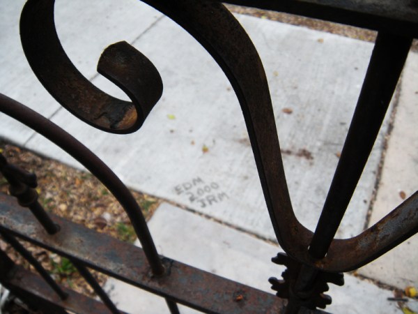 Boys signature in cement