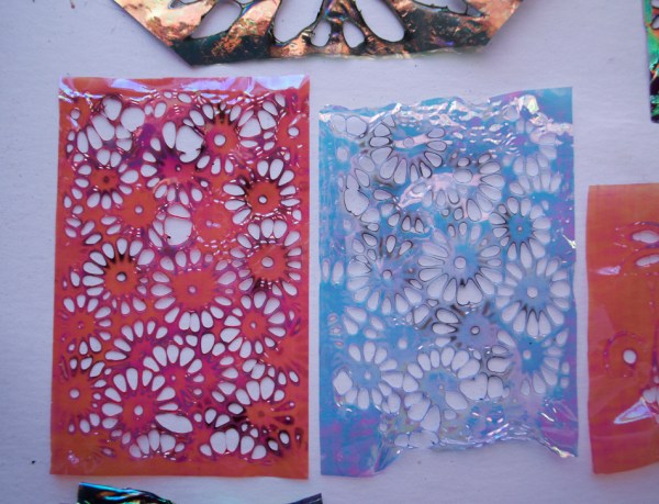 Dreamweaver Stencils and Art Glitter Fantasy Film Melting Technique