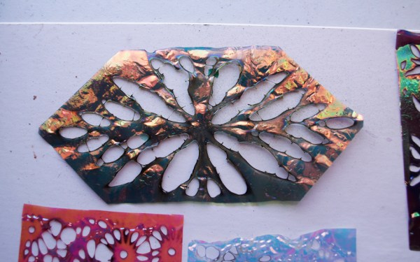 Dreamweaver Stencils and Art Glitter Fantasy Film Melting Technique