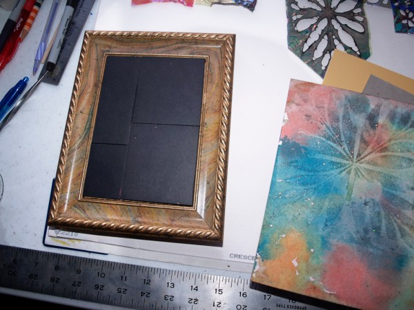 "Breeze" Fantasy Film, Art Glitter and Stencil Collage by Emily M. Miller